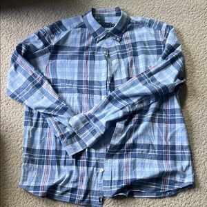 Vineyard Vines Blue and White Plaid Shirt